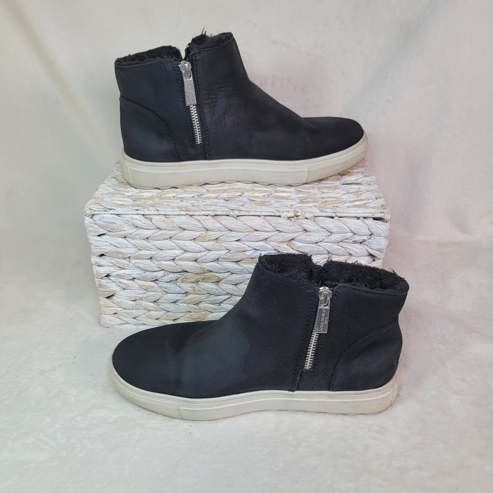 J SLIDES Sneakers Double Zip Goth Whimsigoth Retro 8‎ Faux Fur Y2K Hi Top Black